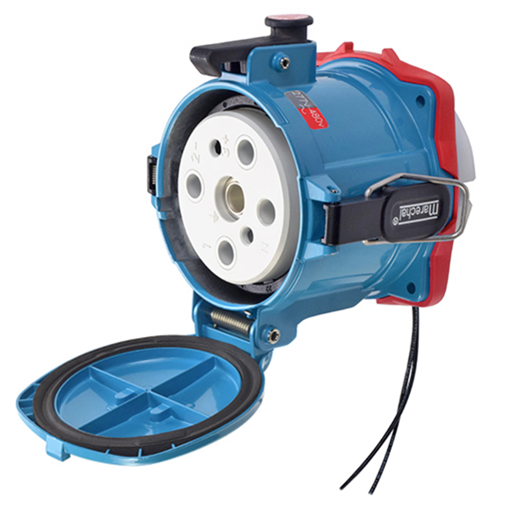 39-24247-K04-972 - DR250 RECEPTACLE METAL BLUE SIZE 6 TYPE 3R 3P+N+G 250A 277/480 VAC 60 Hz +2 AUX